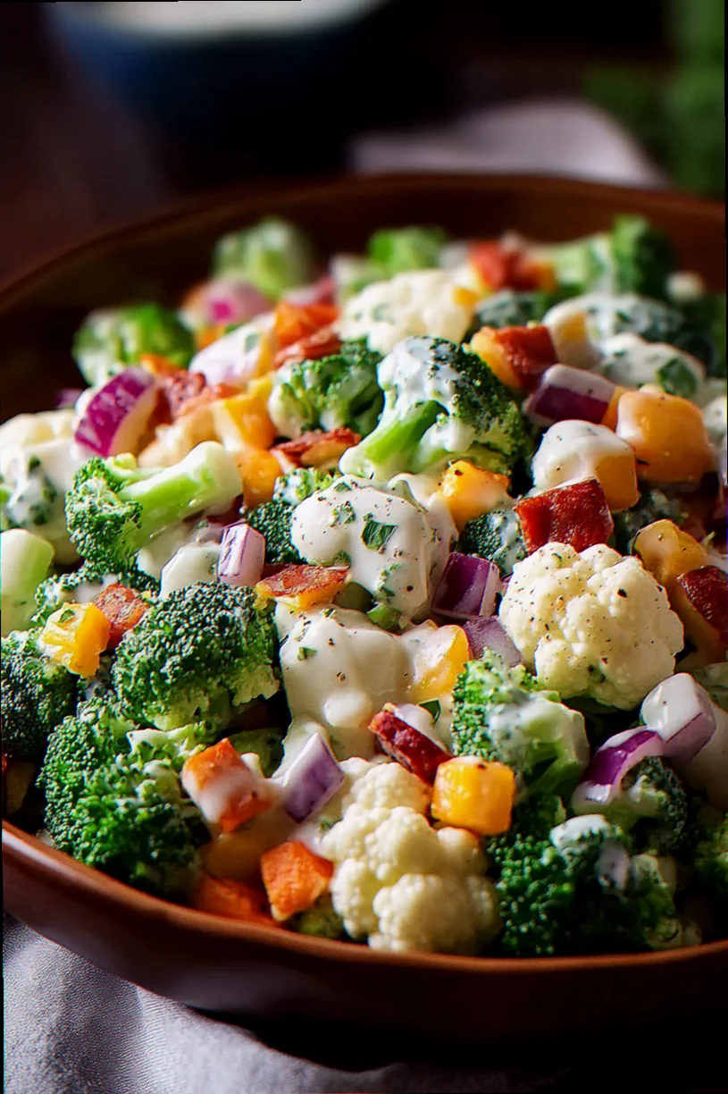 Broccoli and cauliflower salad recipe